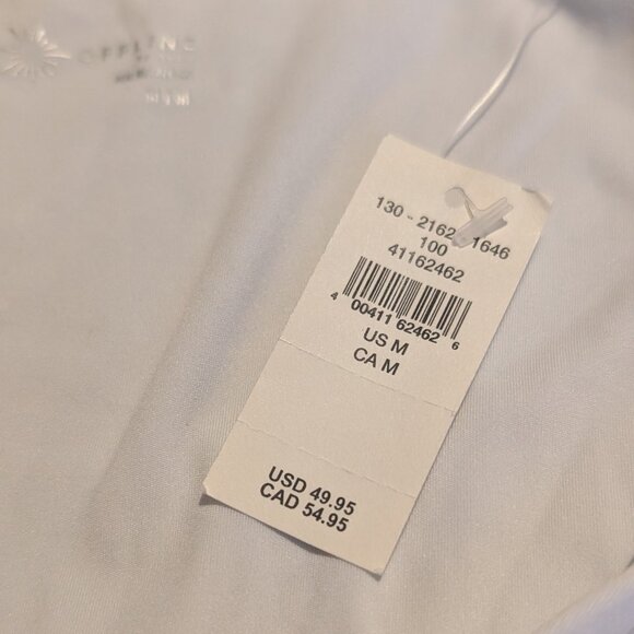 NWT Offline By Aerie Real Me White Long Sleeve Polo T-Shirt M - Picture 2 of 11